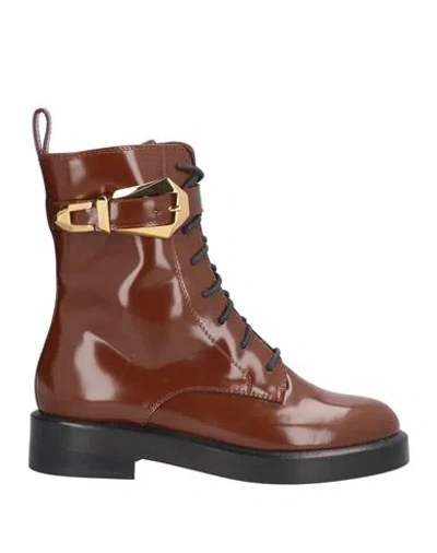 Alberta Ferretti Woman Ankle Boots Chocolate Brown Size 8 Leather