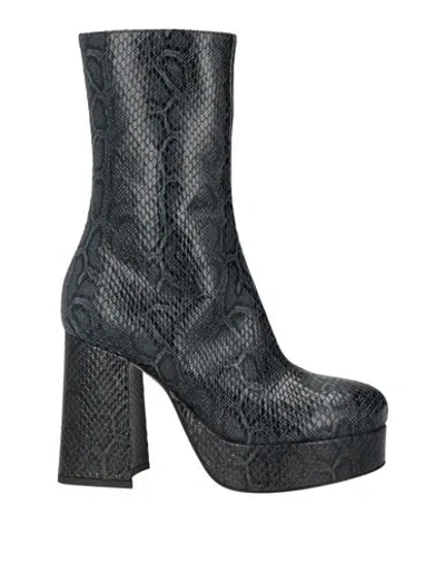 Alberta Ferretti Woman Ankle Boots Slate Blue Size 8 Leather