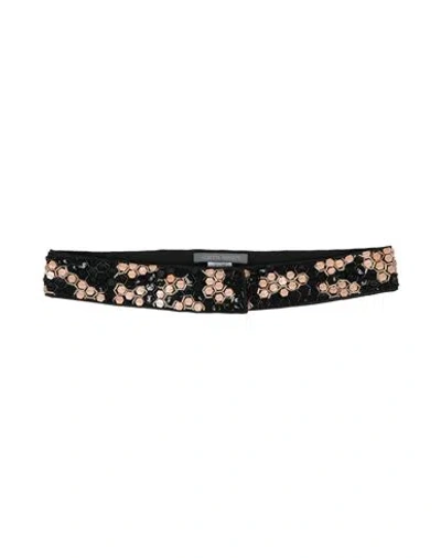 Alberta Ferretti Woman Belt Black Size 6 Polyamide, Polyester, Glass, Rayon In Neutral
