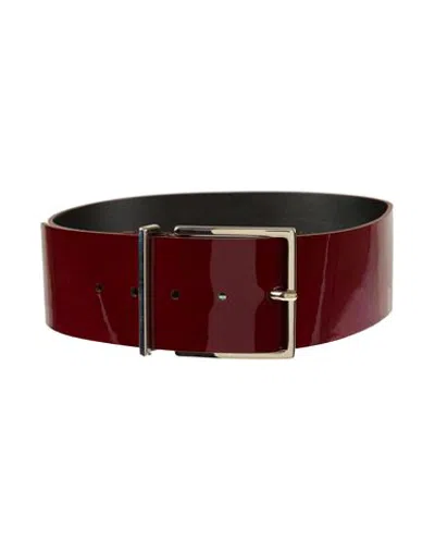 Alberta Ferretti Woman Belt Burgundy Size S Leather In Transparent