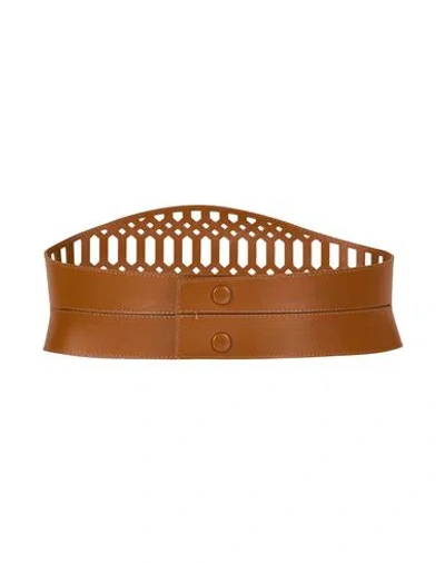 Alberta Ferretti Woman Belt Camel Size S Leather In Brown
