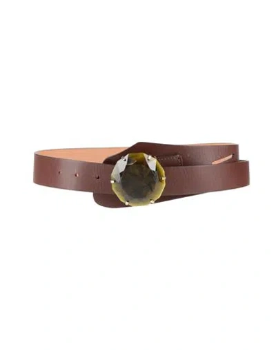 Alberta Ferretti Woman Belt Chocolate Brown Size M Leather