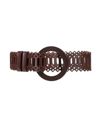 Alberta Ferretti Woman Belt Dark Brown Size S Leather