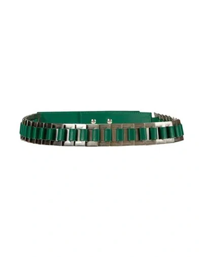 Alberta Ferretti Woman Belt Green Size S Leather, Metal