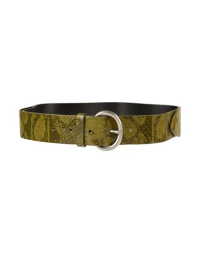Alberta Ferretti Woman Belt Military Green Size 4 Leather