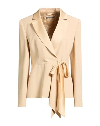 Alberta Ferretti Woman Blazer Beige Size 10 Acetate, Viscose In Brown