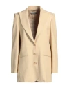Alberta Ferretti Woman Blazer Beige Size 2 Viscose, Linen In Beige