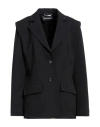 Alberta Ferretti Woman Blazer Black Size 10 Polyester, Virgin Wool, Elastane In Black
