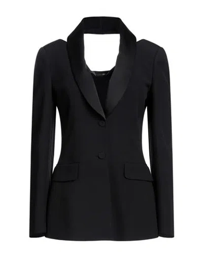 Alberta Ferretti Woman Blazer Black Size 4 Acetate, Viscose