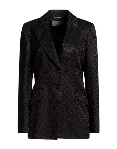 Alberta Ferretti Woman Blazer Black Size 6 Viscose, Cotton, Elastane