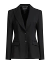 Alberta Ferretti Woman Blazer Black Size 8 Virgin Wool, Elastane In Black