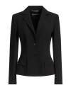 Alberta Ferretti Woman Blazer Black Size 8 Virgin Wool, Polyamide, Elastane