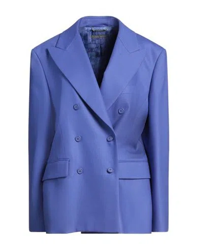 Alberta Ferretti Woman Blazer Blue Size 12 Virgin Wool, Elastane