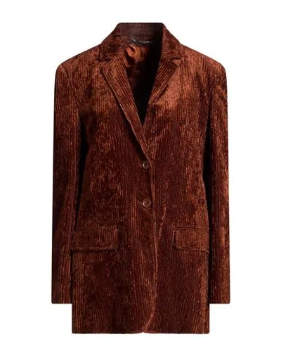 Alberta Ferretti Woman Blazer Brown Size 4 Viscose