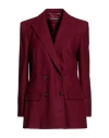 Alberta Ferretti Woman Blazer Burgundy Size 6 Virgin Wool, Elastane In Red