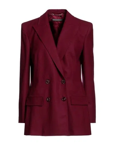 Alberta Ferretti Woman Blazer Burgundy Size 6 Virgin Wool, Elastane In Red