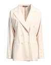 Alberta Ferretti Woman Blazer Cream Size 8 Polyester, Virgin Wool, Elastane In White