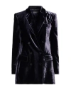 Alberta Ferretti Woman Blazer Dark Purple Size 4 Viscose, Silk