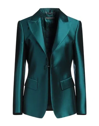 Alberta Ferretti Woman Blazer Deep Teal Size 6 Polyester, Silk In Green