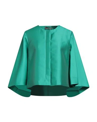 Alberta Ferretti Woman Blazer Green Size 8 Polyester, Silk
