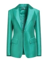 Alberta Ferretti Woman Blazer Green Size 8 Polyester, Silk In Green
