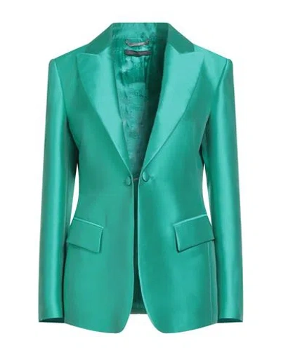 Alberta Ferretti Woman Blazer Green Size 8 Polyester, Silk