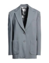 Alberta Ferretti Woman Blazer Grey Size 12 Viscose, Polyamide, Elastane In Grey