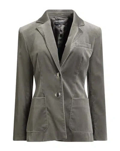 Alberta Ferretti Woman Blazer Grey Size 8 Cotton, Elastane In Gray