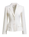 Alberta Ferretti Woman Blazer Ivory Size 4 Virgin Wool, Polyamide, Elastane In White