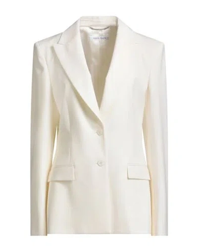 Alberta Ferretti Woman Blazer Ivory Size 8 Virgin Wool, Elastane In White