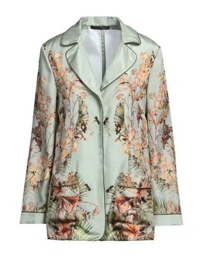 Alberta Ferretti Woman Blazer Light Green Size 8 Silk