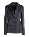 Alberta Ferretti Woman Blazer Navy Size 12 Acetate, Silk In Black