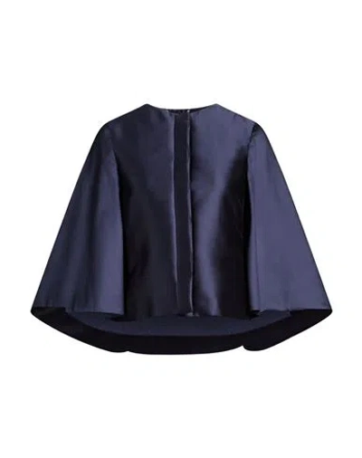Alberta Ferretti Woman Blazer Navy Size 4 Polyester, Silk In Blue