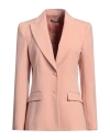 Alberta Ferretti Woman Blazer Pink Size 10 Polyester, Virgin Wool, Elastane In Pink