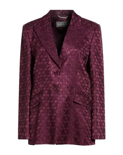 Alberta Ferretti Woman Blazer Plum Size 8 Viscose, Cotton, Elastane In Purple