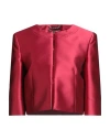 Alberta Ferretti Woman Blazer Red Size 12 Polyester, Silk