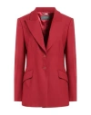 Alberta Ferretti Woman Blazer Brick Size 8 Virgin Wool, Cashmere, Elastane In Red