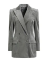 Alberta Ferretti Woman Blazer Sage Green Size 10 Cotton, Elastane In Gray