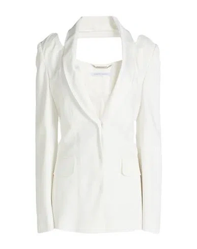 Alberta Ferretti Woman Blazer White Size 4 Acetate, Viscose