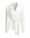 Alberta Ferretti Woman Blazer White Size 6 Acetate, Viscose