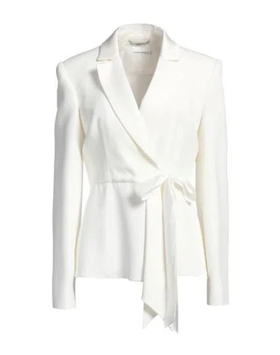 Alberta Ferretti Woman Blazer White Size 6 Acetate, Viscose