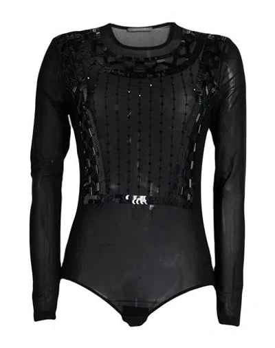 Alberta Ferretti Woman Bodysuit Black Size 6 Polyamide