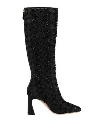 Alberta Ferretti Woman Boot Black Size 8 Textile Fibers