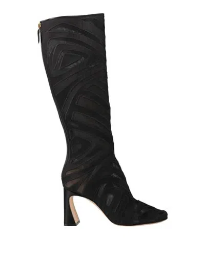 Alberta Ferretti Woman Boot Black Size 9 Textile Fibers