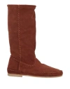 Alberta Ferretti Woman Knee Boots Brown Size 10 Soft Leather In Brown