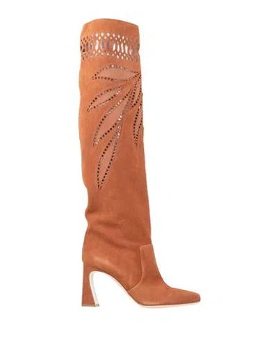 Alberta Ferretti Woman Boot Brown Size 9 Leather
