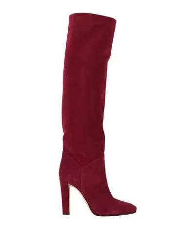 Alberta Ferretti Woman Boot Garnet Size 8.5 Soft Leather In Burgundy