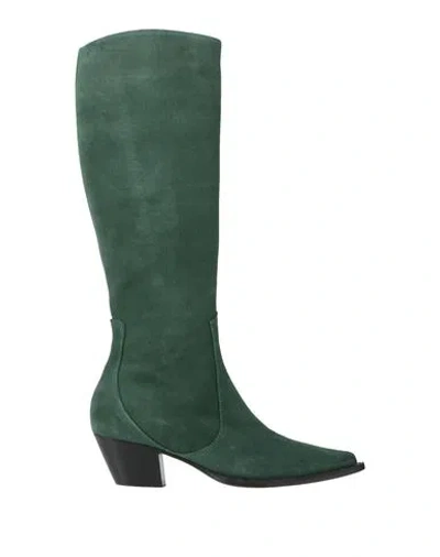Alberta Ferretti Woman Boot Green Size 9 Leather In Multi