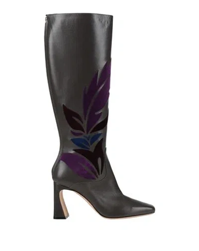 Alberta Ferretti Woman Boot Lead Size 8 Leather