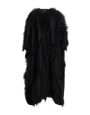 Alberta Ferretti Woman Cape Black Size S Wool, Polyamide, Modacrylic, Polyester In Black